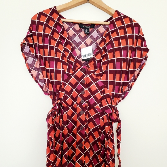 Forever 21 rust geometric print midi dress - Picture 7 of 10